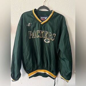 Vintage packers windbreaker/fleece
